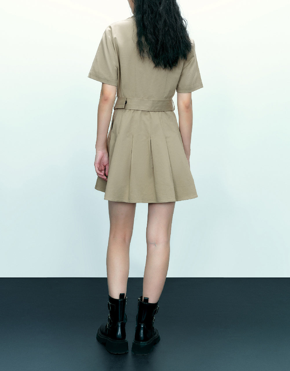 A-Line Shirt Dress With Belt