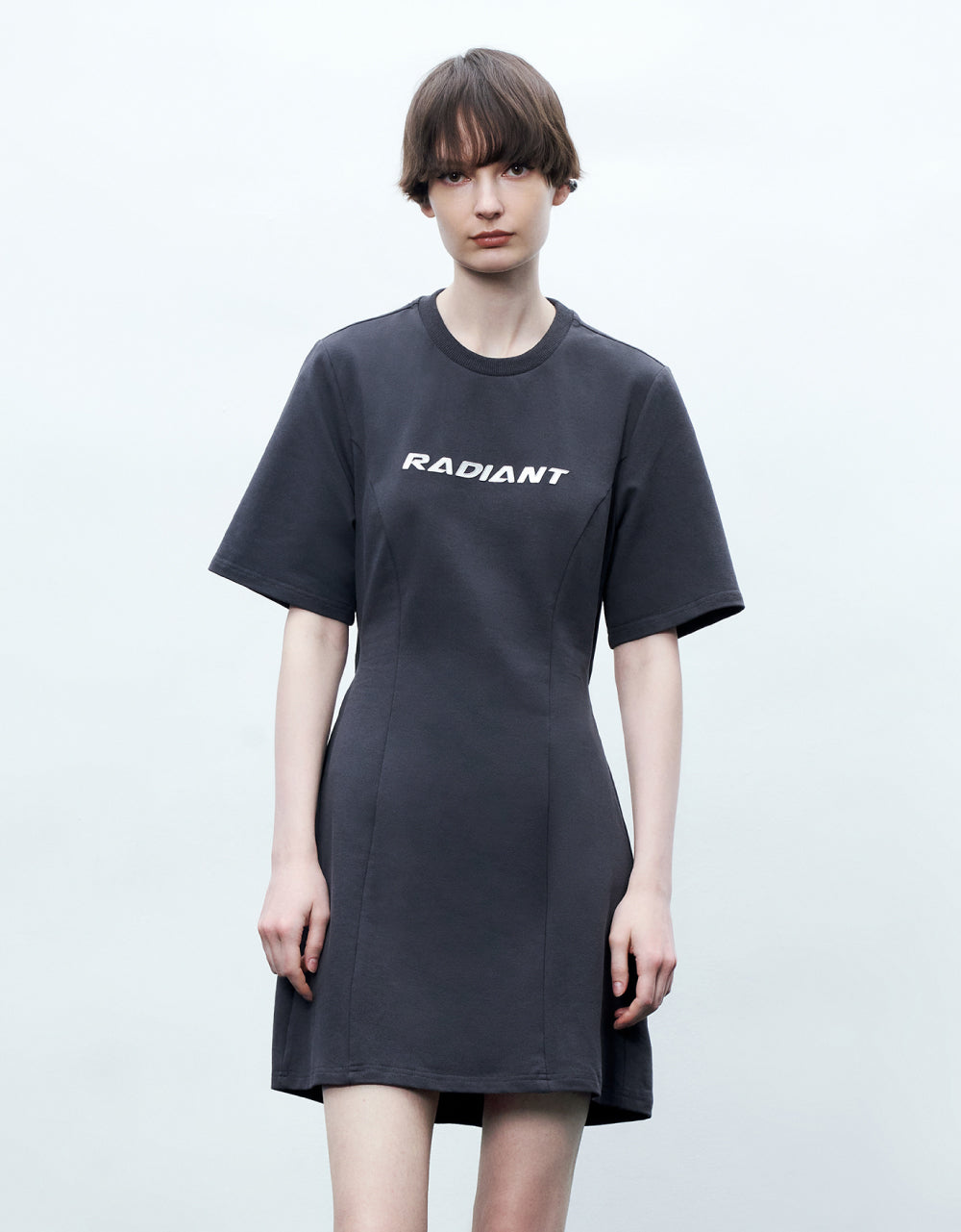 Letters Printed Crew Neck Dress