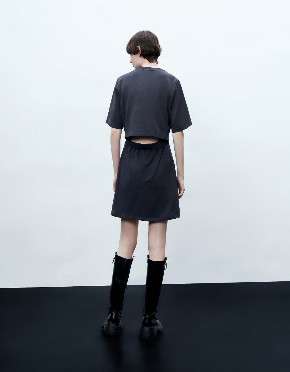 Letters Printed Crew Neck Dress