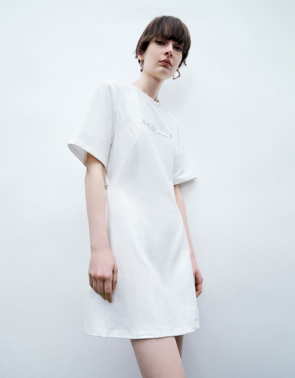 Letters Printed Crew Neck Dress