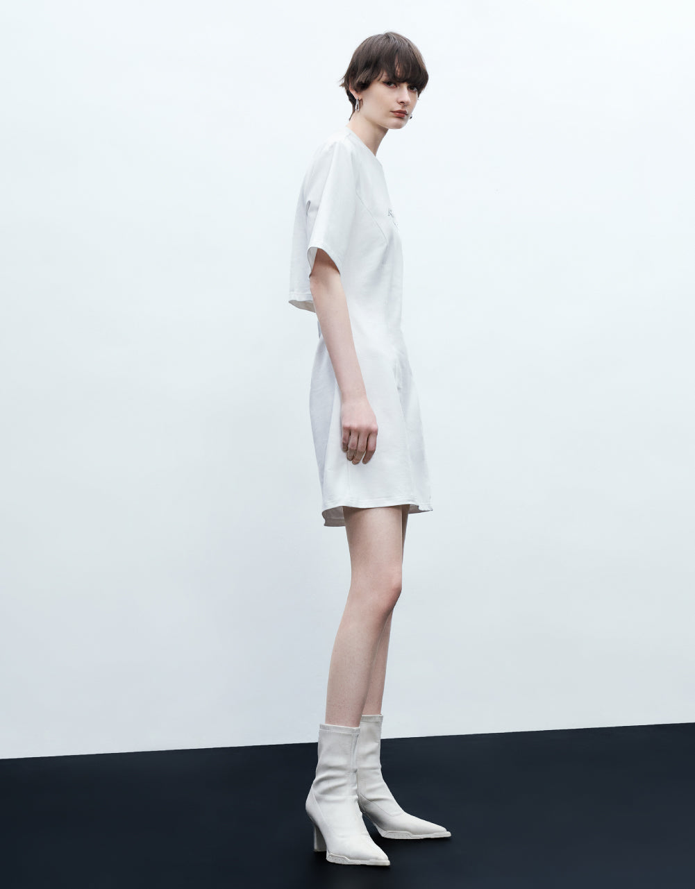 Letters Printed Crew Neck Dress