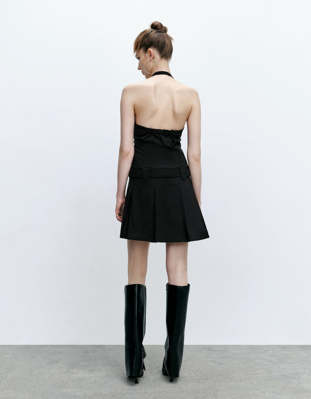 Sleeveless Mini A-Line Dress With Belt