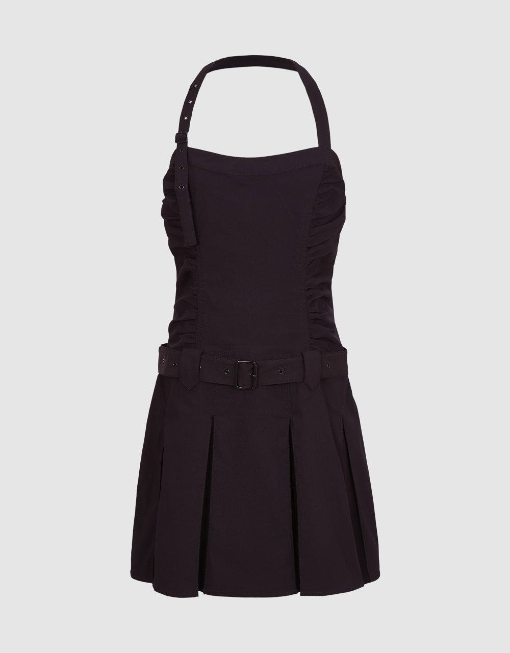 Sleeveless Mini A-Line Dress With Belt
