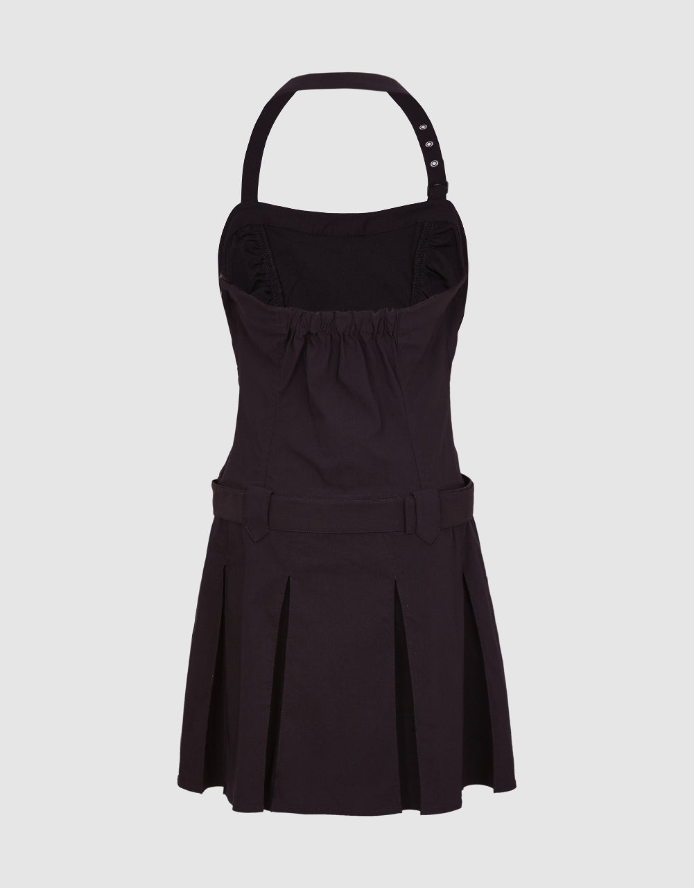 Sleeveless Mini A-Line Dress With Belt