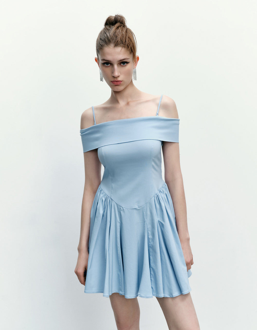 Sleeveless Off-Shoulder A-Line Dress