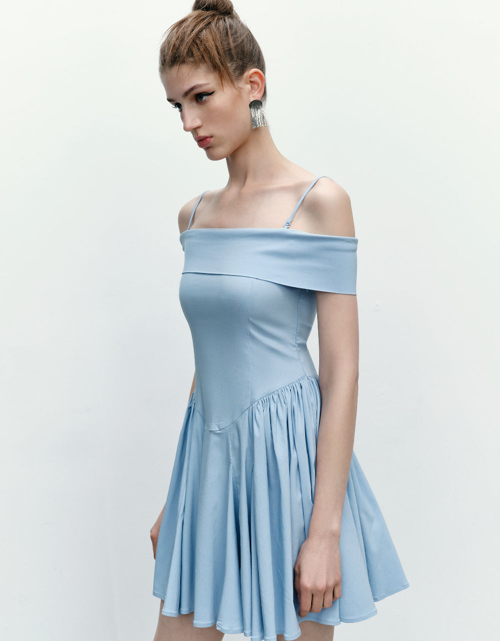 Sleeveless Off-Shoulder A-Line Dress