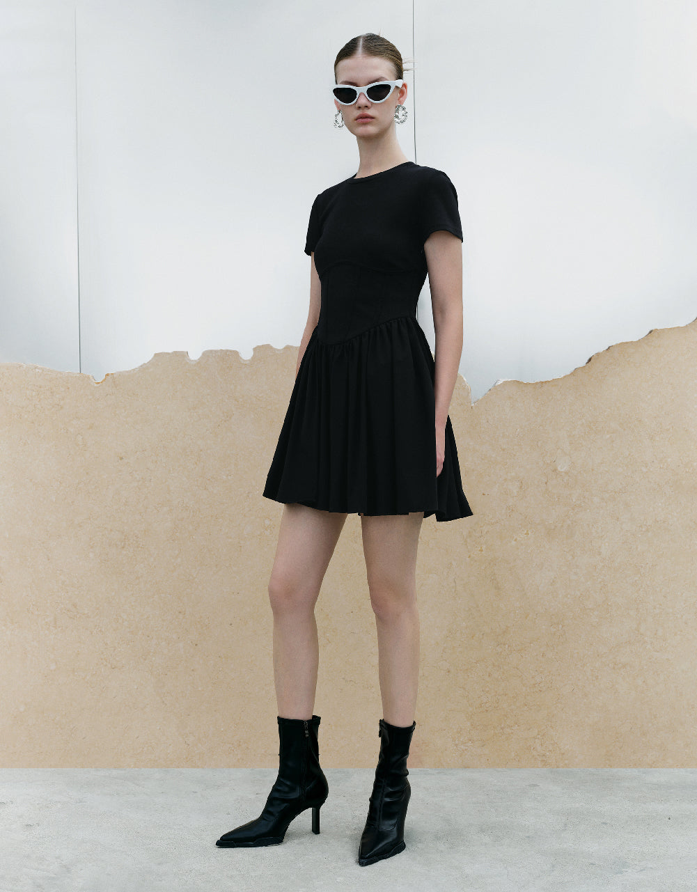Crew Neck Straight Dress