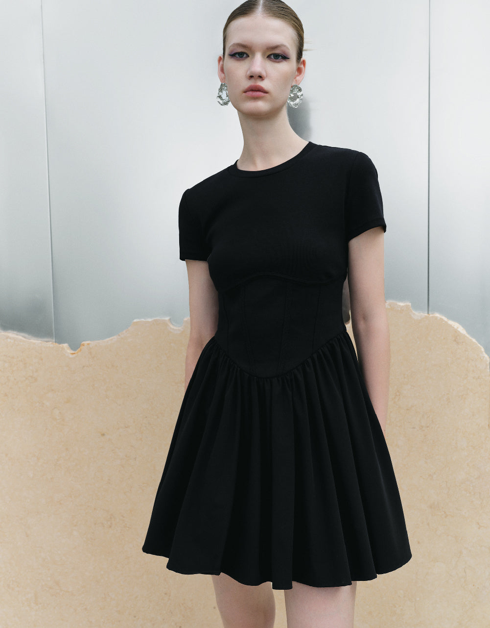 Crew Neck Straight Dress