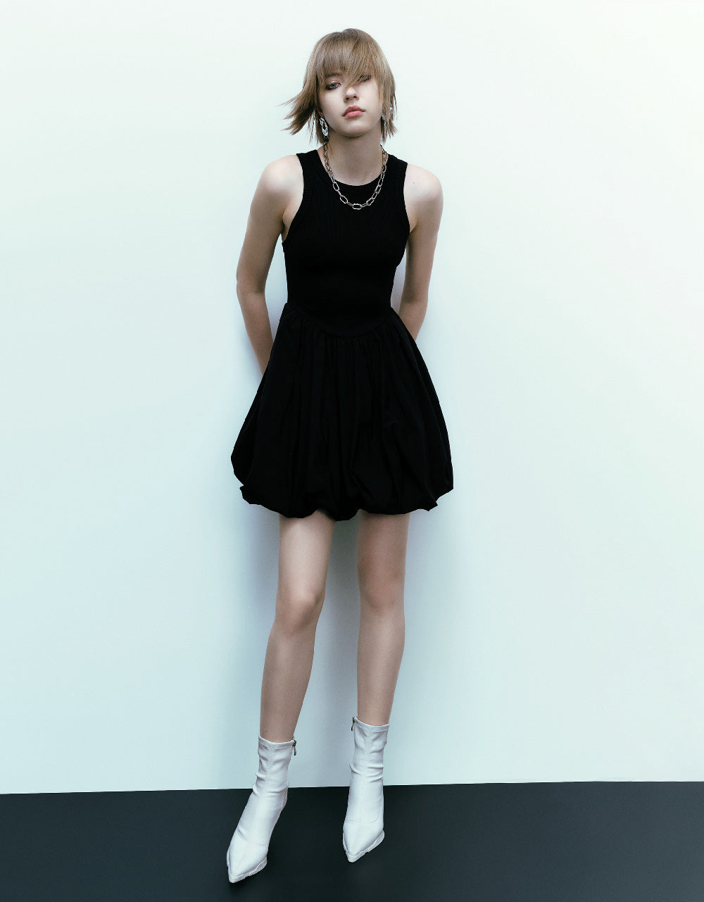 Sleeveless Crew Neck A-Line Dress
