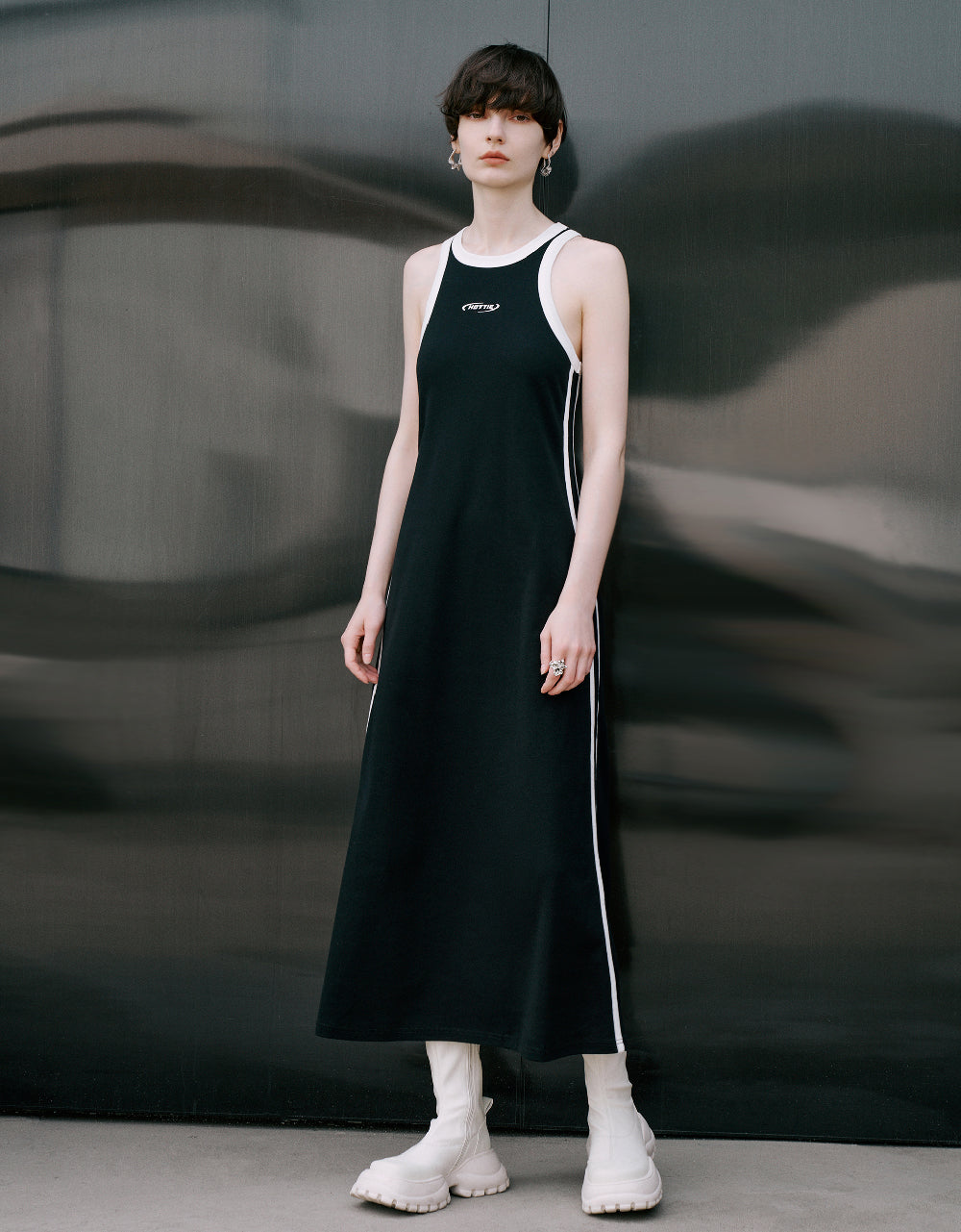Sleeveless Crew Neck A-Line Dress