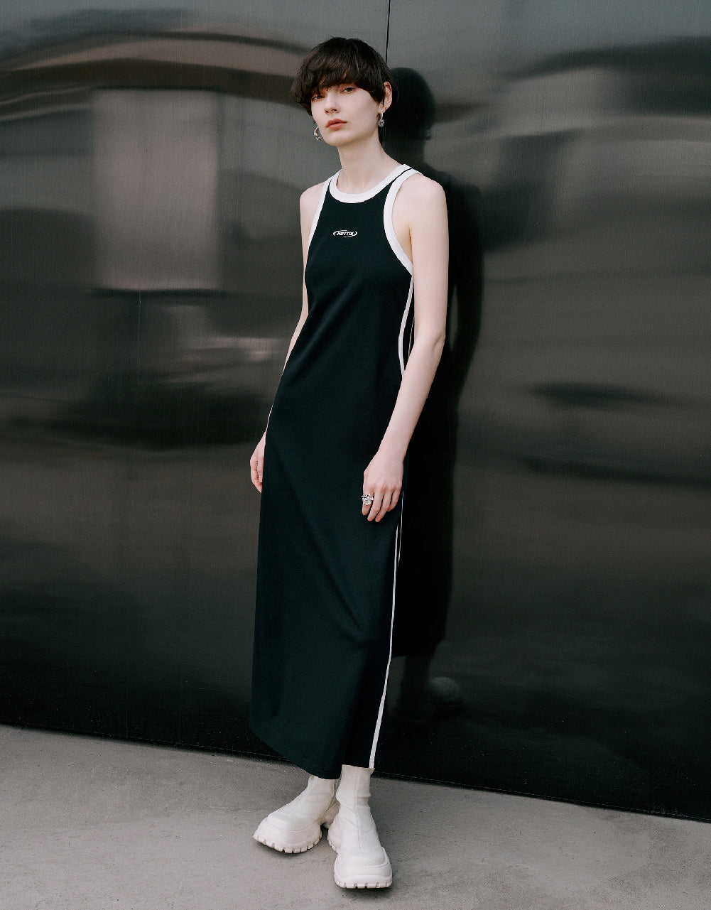 Sleeveless Crew Neck A-Line Dress