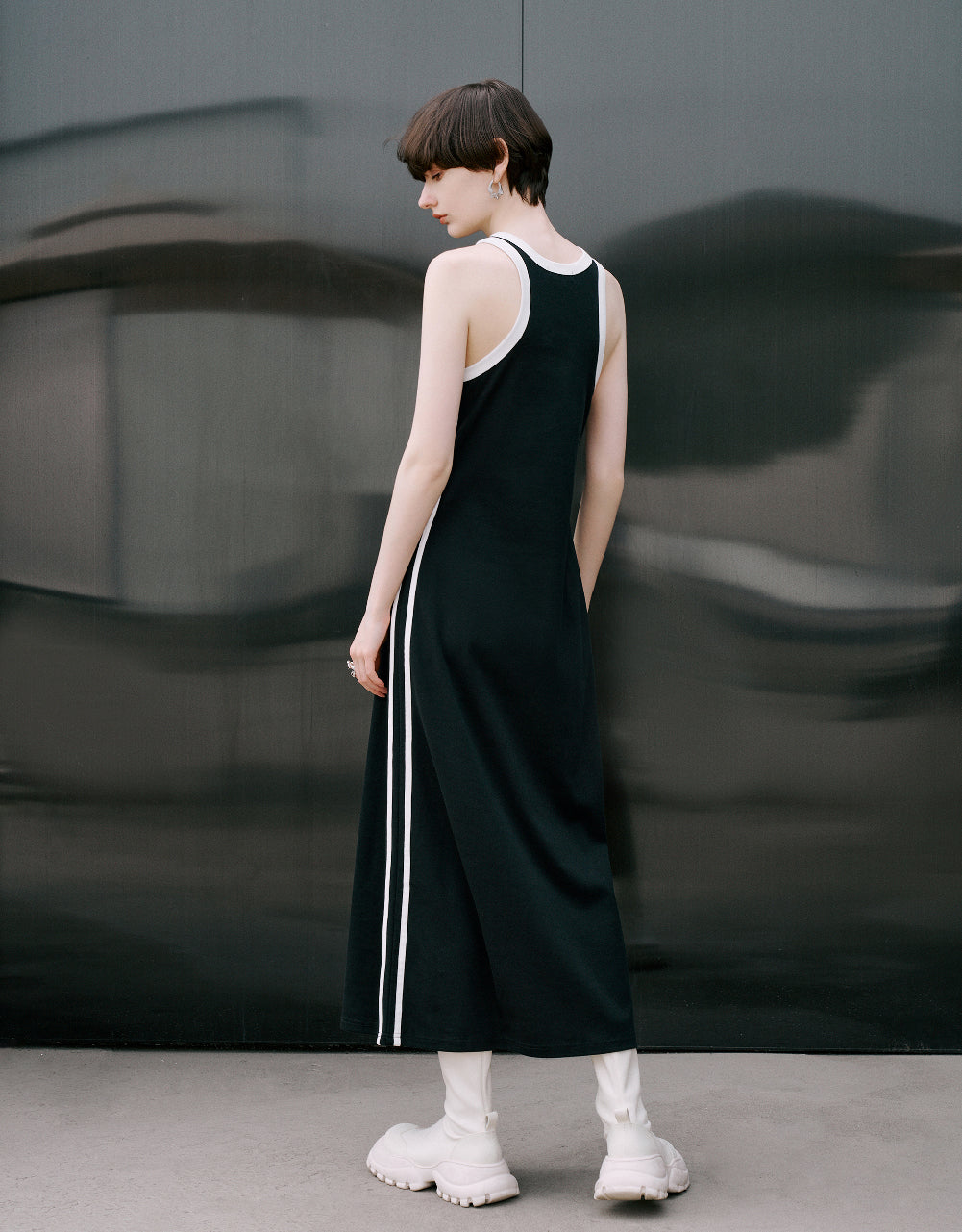 Sleeveless Crew Neck A-Line Dress