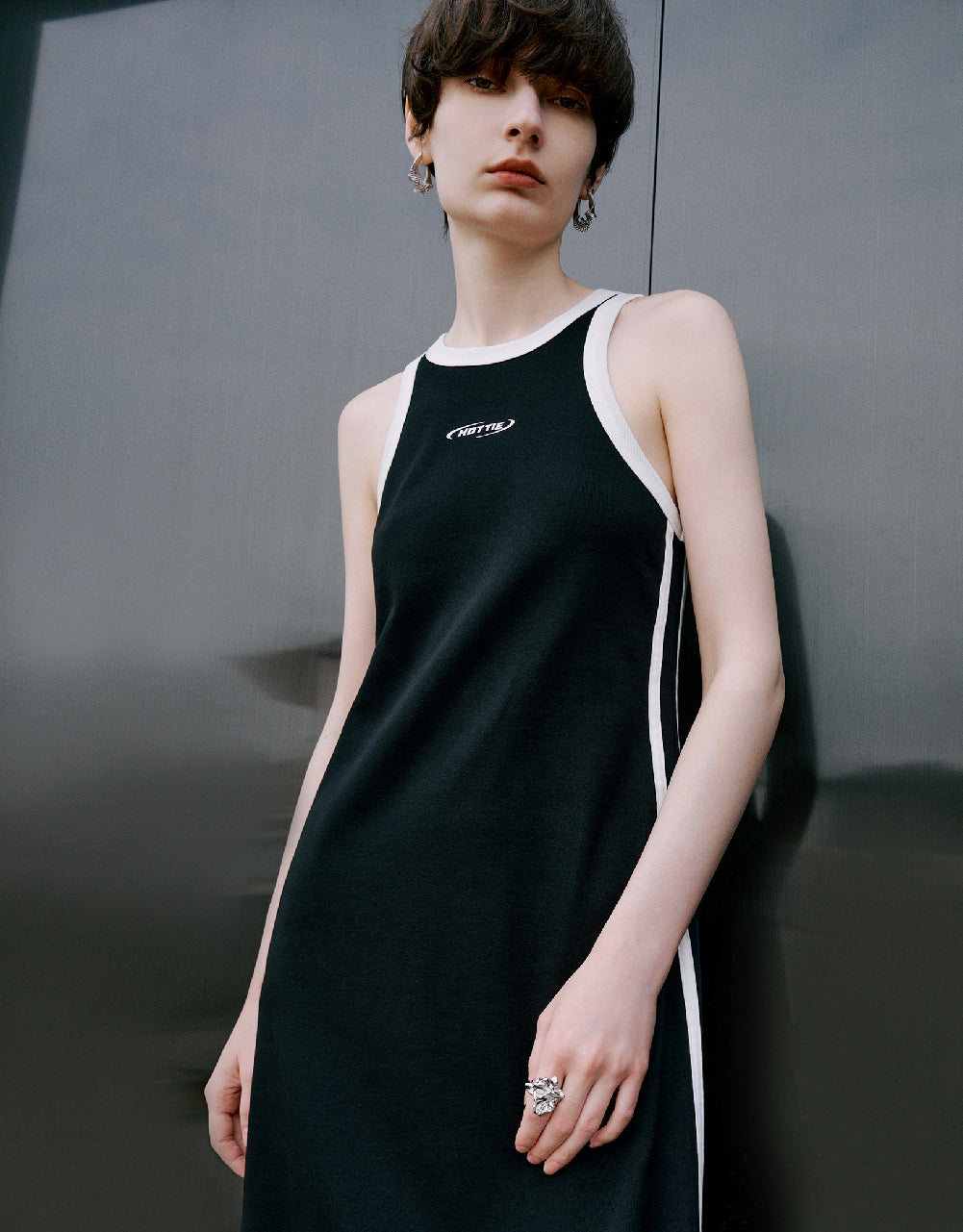 Sleeveless Crew Neck A-Line Dress