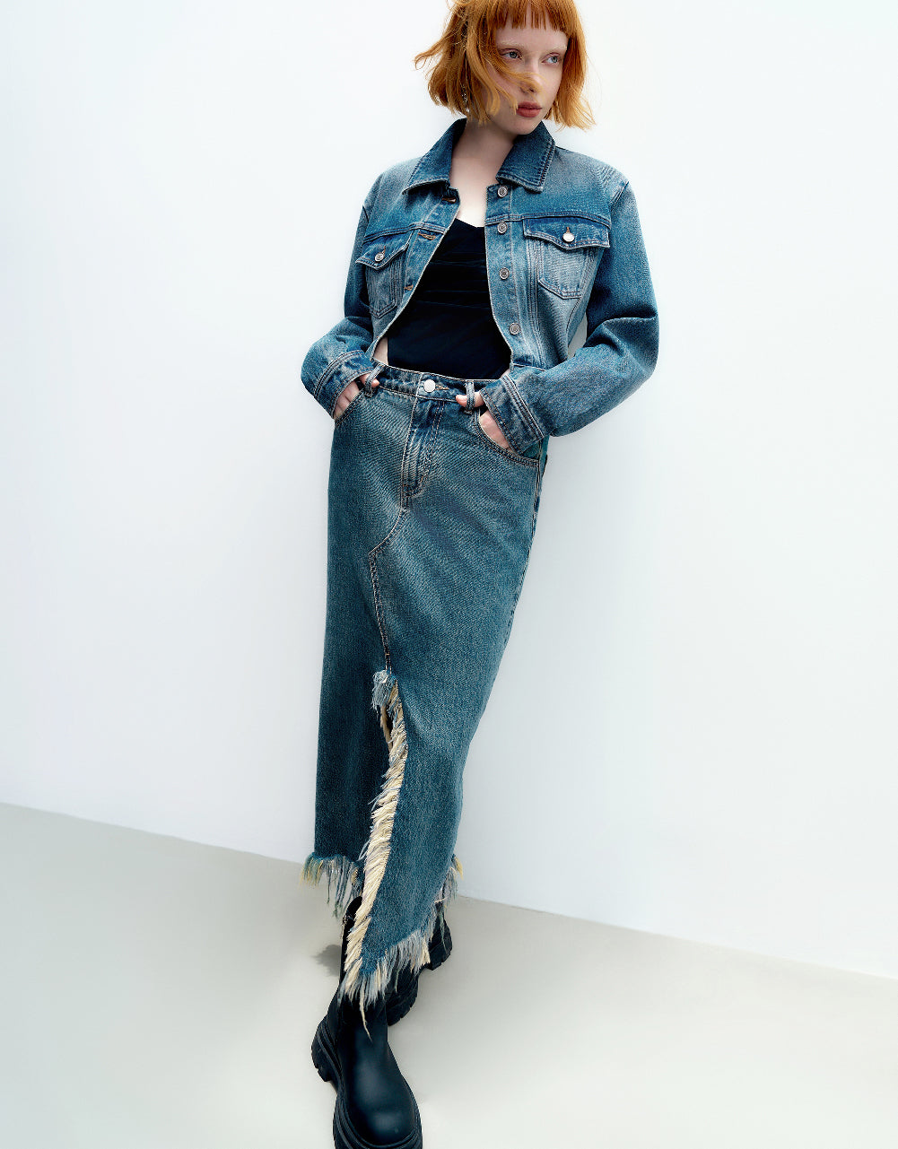 Raw Hem Denim Jacket