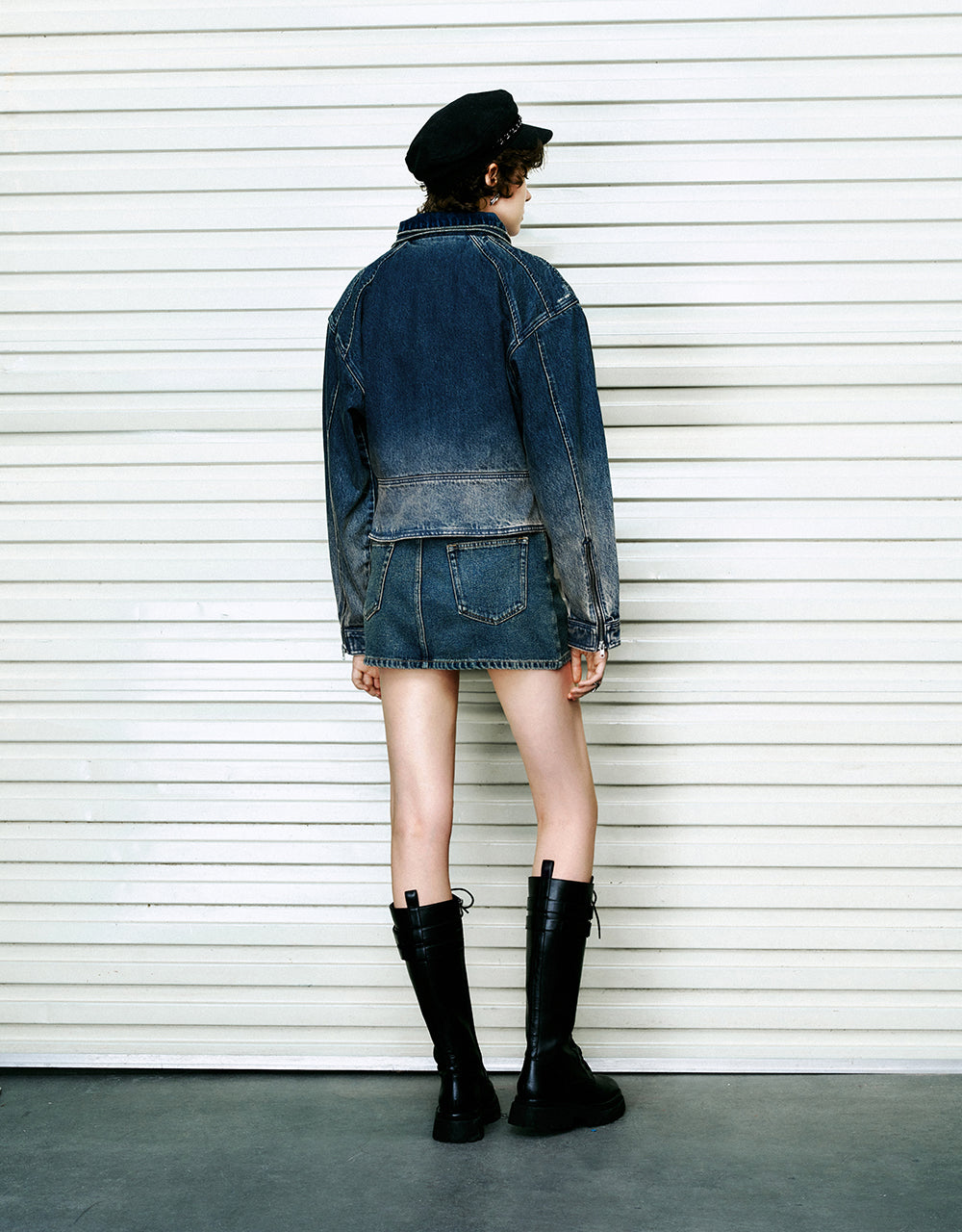 Stand Collar Denim Jacket
