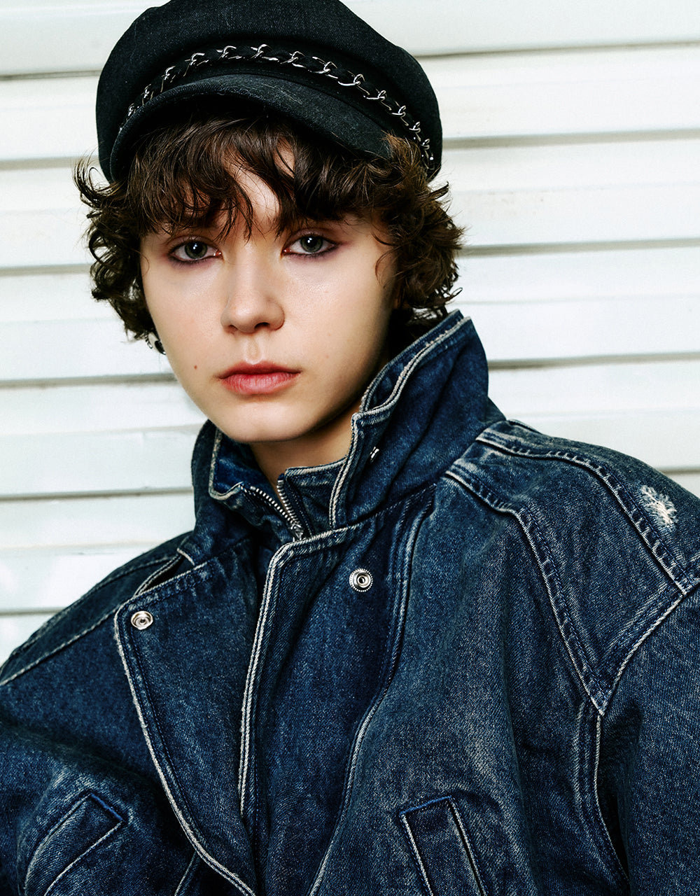 Stand Collar Denim Jacket