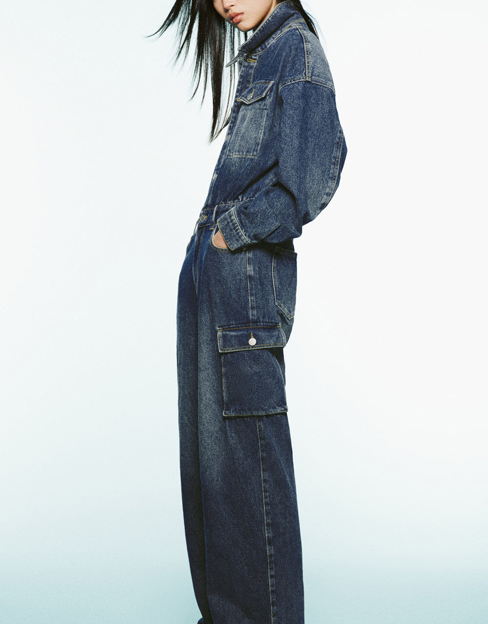 Loose Denim Jumpsuit