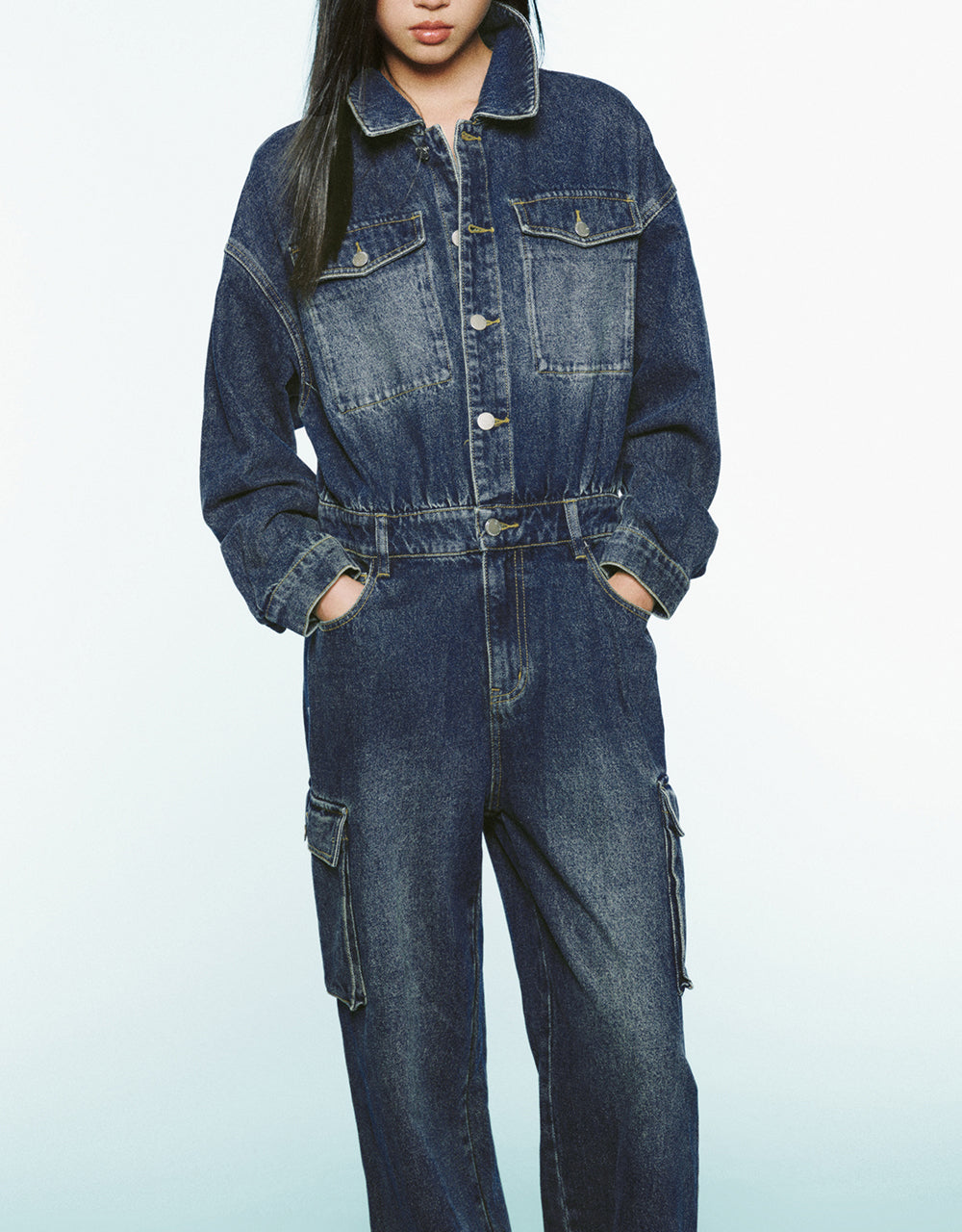 Loose Denim Jumpsuit