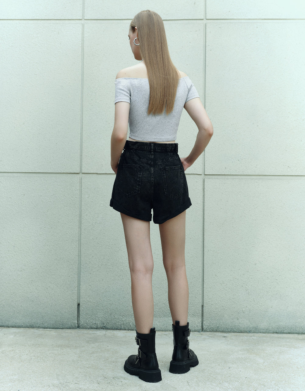 Roll Up Hem Denim Shorts