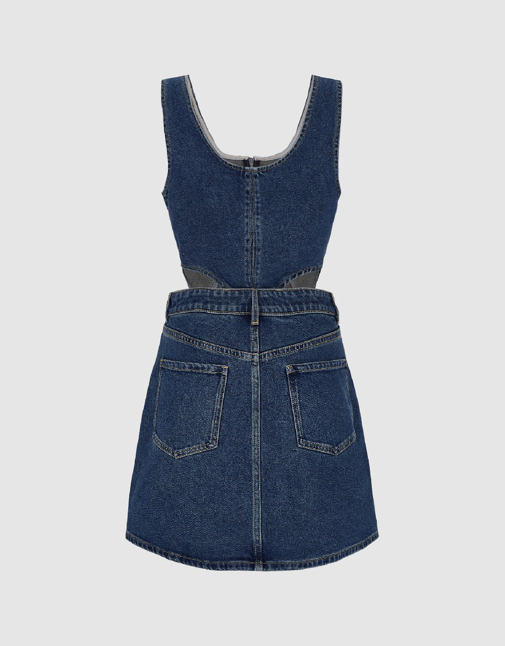 Sleeveless Cut-Out Denim Dress