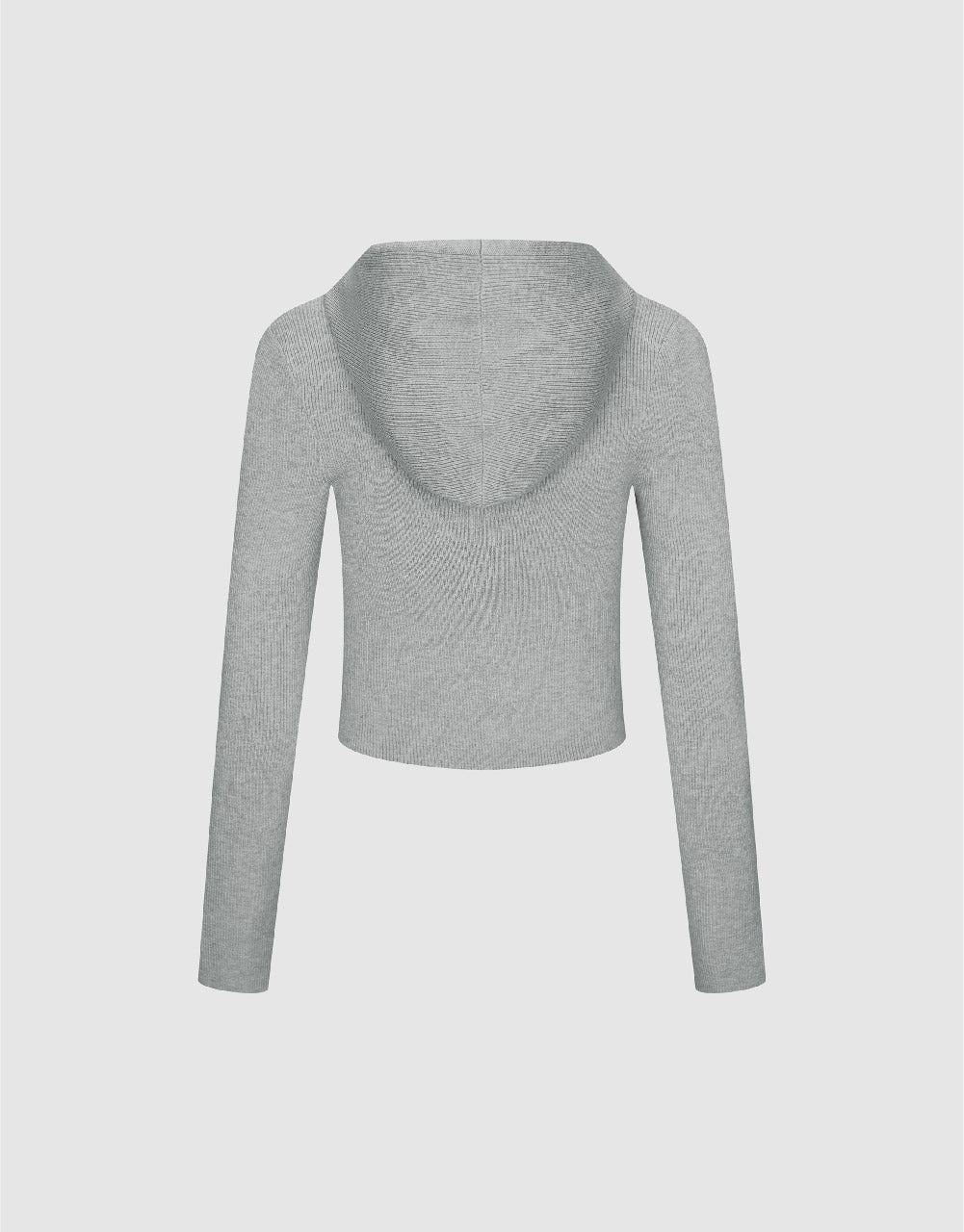 Zipper Front Hooded Knitted Cardigan