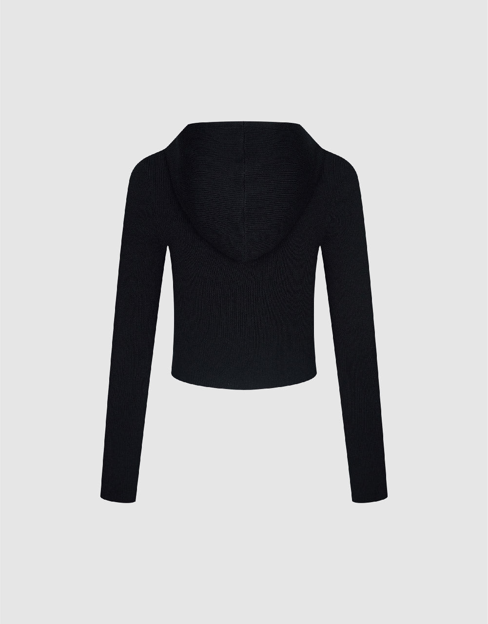 Zipper Front Hooded Knitted Cardigan