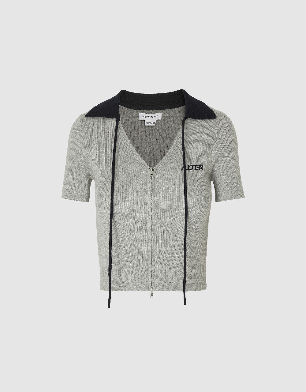 Zipper Front Knitted Cardigan