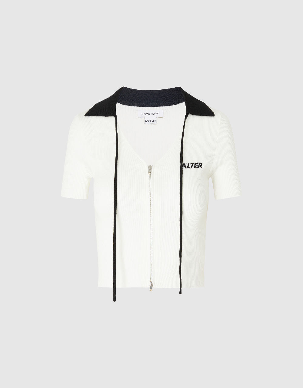 Zipper Front Knitted Cardigan