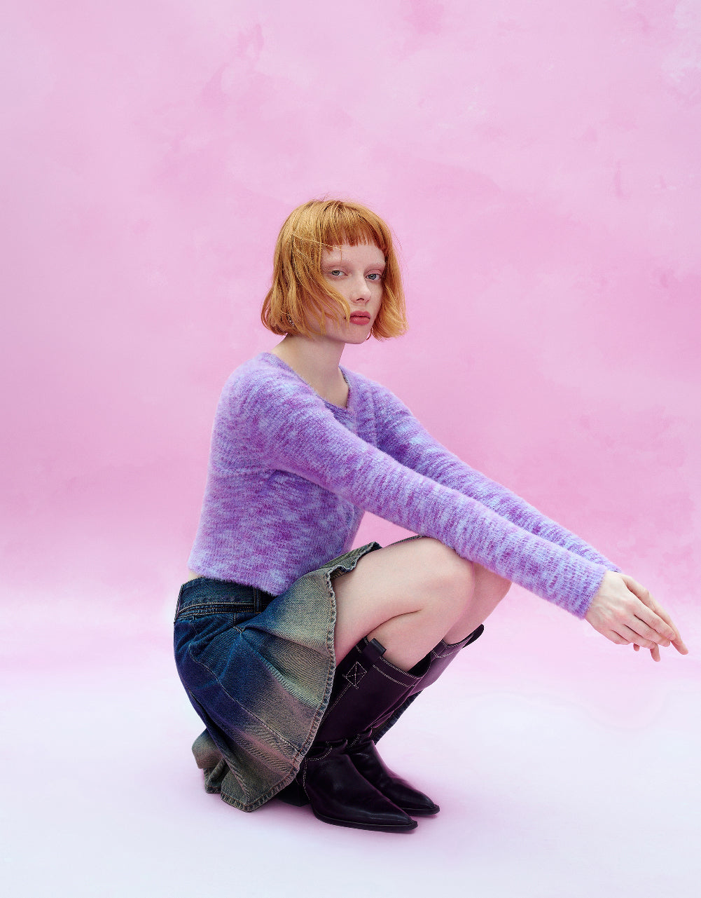 Button Up Cropped Knitted Cardigan