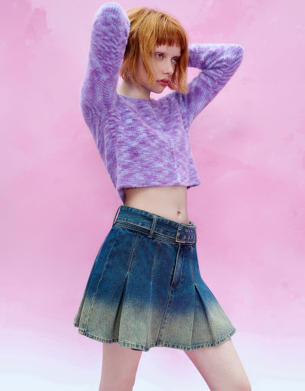 Button Up Cropped Knitted Cardigan