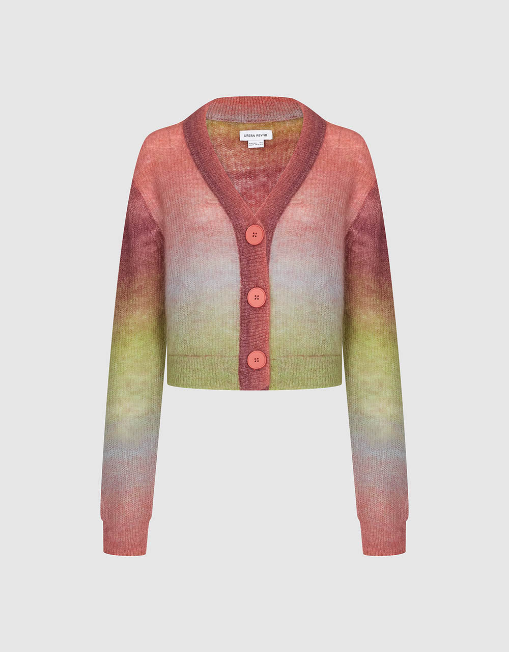 Furry Printed Knitted Cardigan