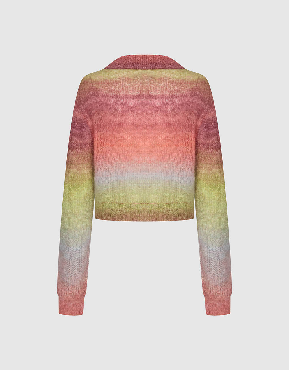 Furry Printed Knitted Cardigan