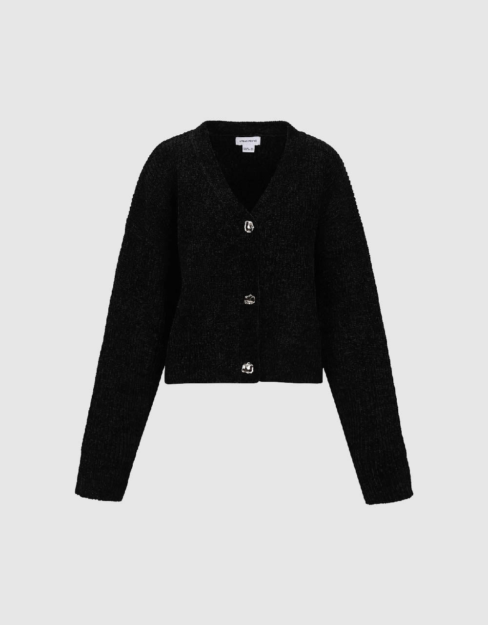 Drop Shoulder Sleeve V-Neck Knitted Cardigan
