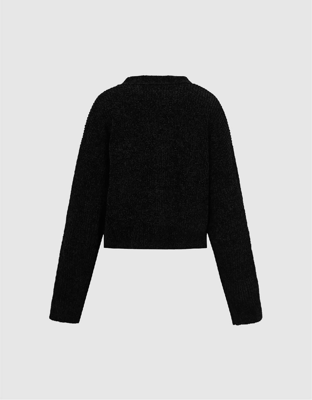Drop Shoulder Sleeve V-Neck Knitted Cardigan