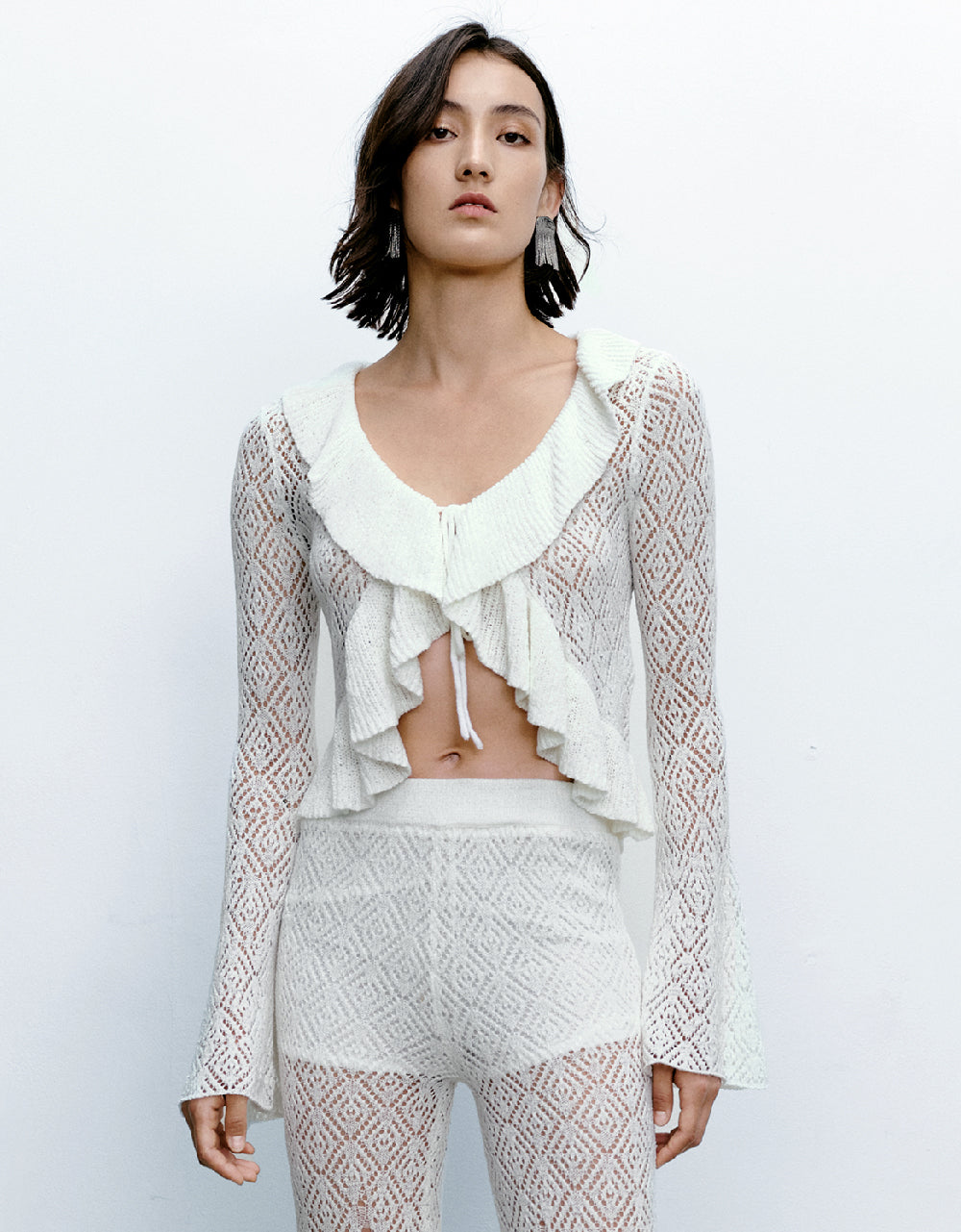 Butterfly Sleeve V-Neck Knitted Cardigan