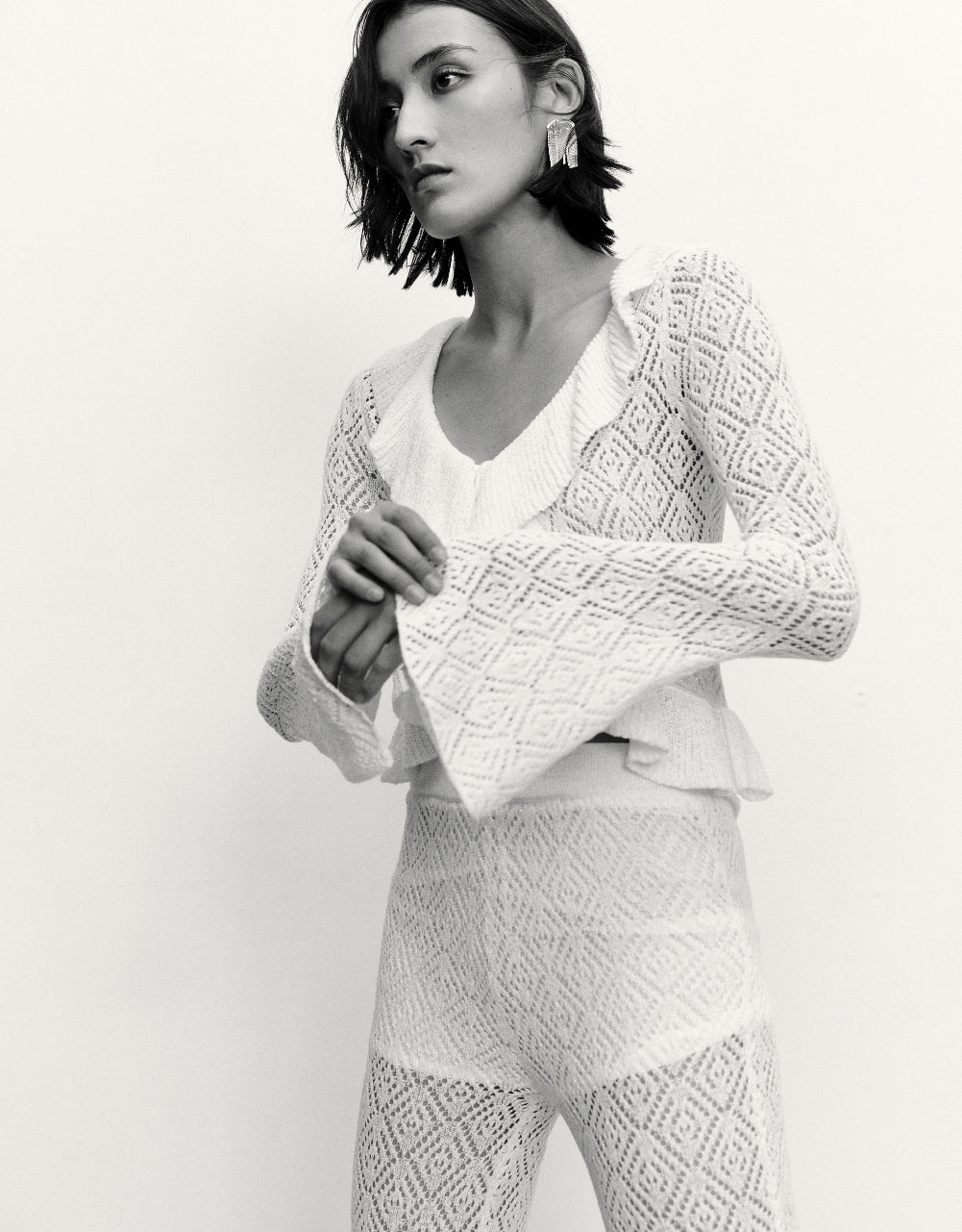 Butterfly Sleeve V-Neck Knitted Cardigan