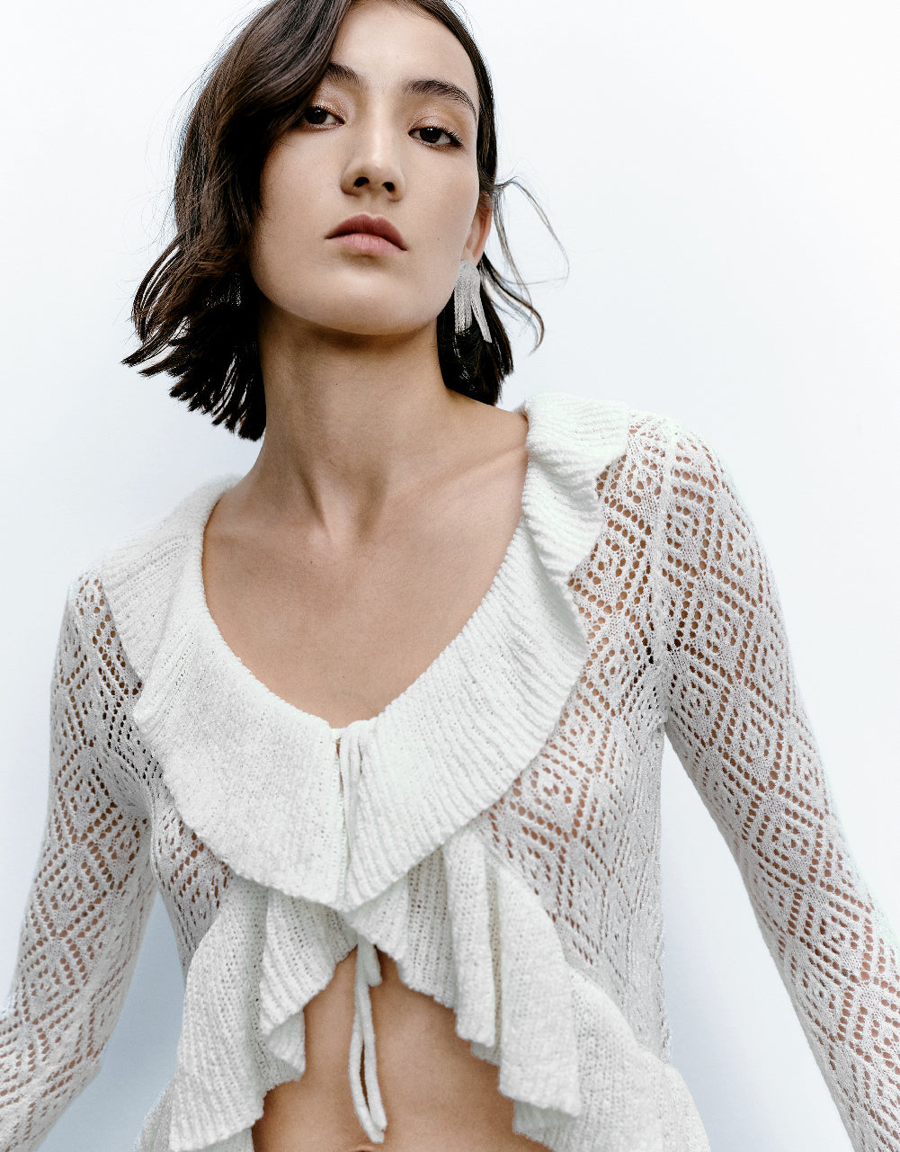 Butterfly Sleeve V-Neck Knitted Cardigan