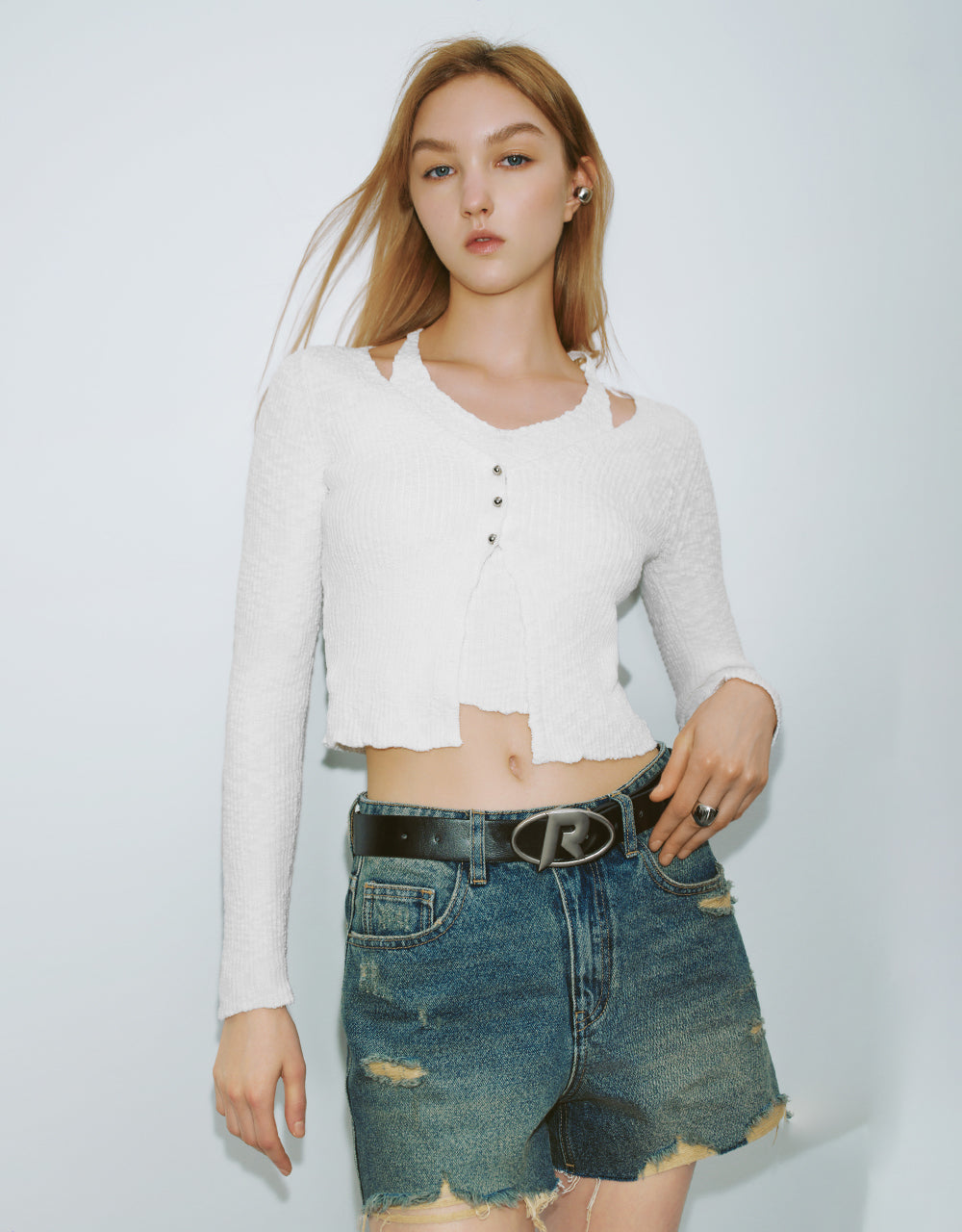 Halter Neck 2 In 1 Knitted Cardigan