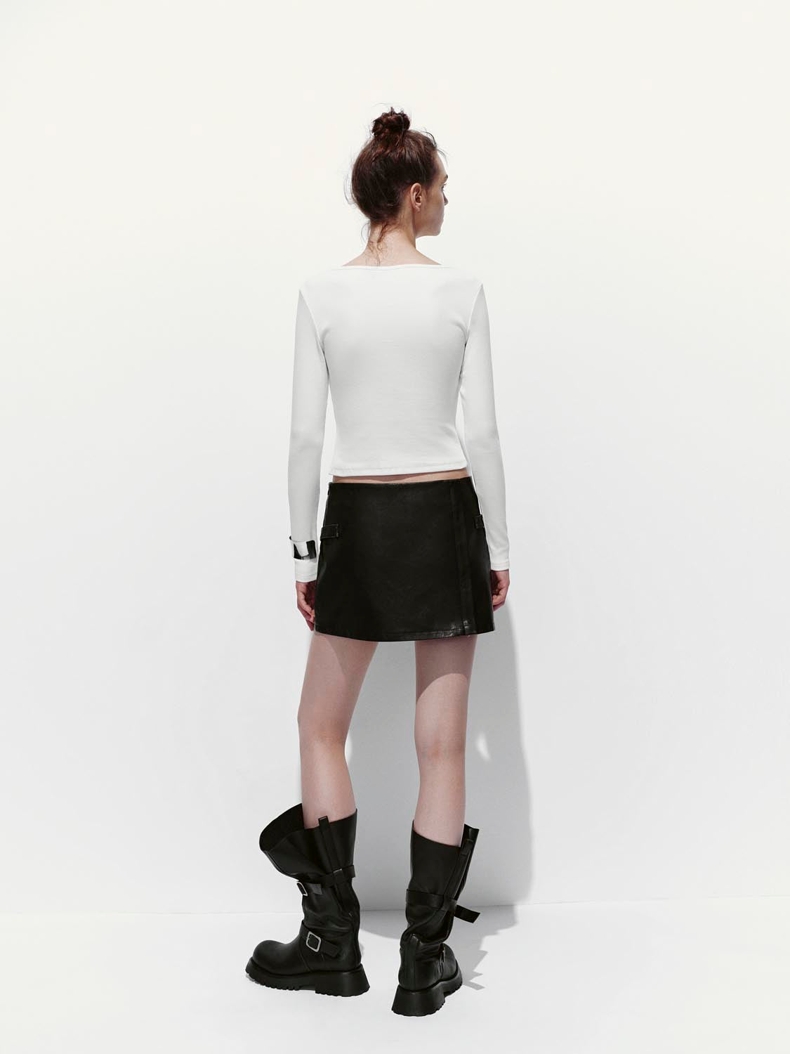 Button Top V-Neck Long Sleeve T-Shirts