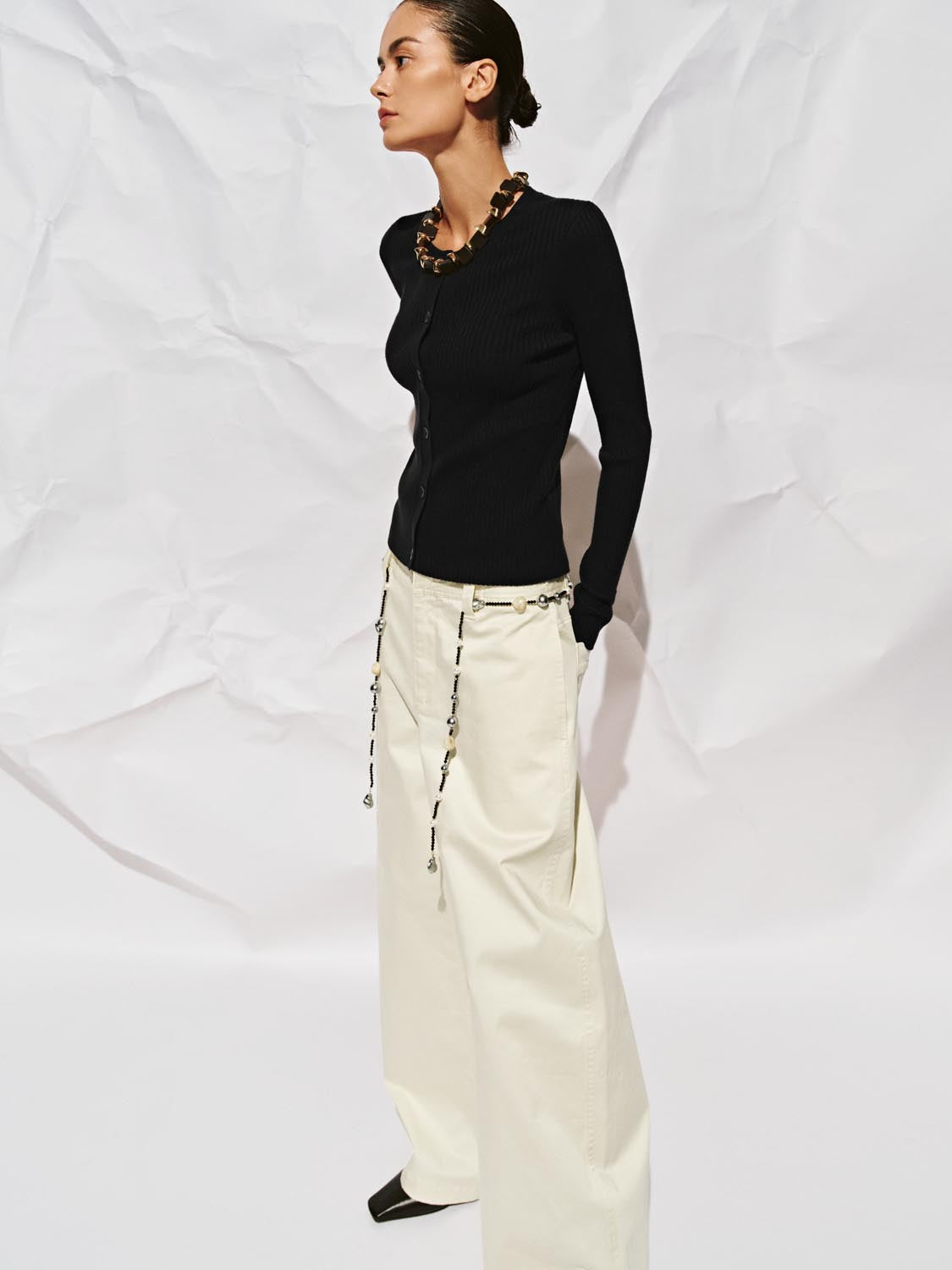 V-Neck Button Up Knitted Cardigan