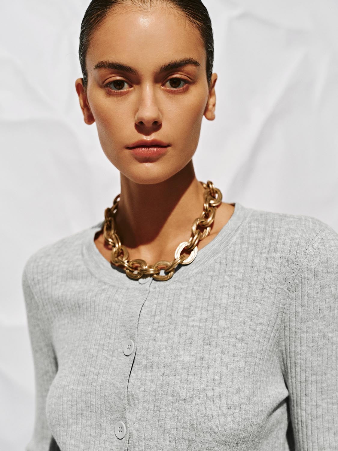 V-Neck Button Up Knitted Cardigan