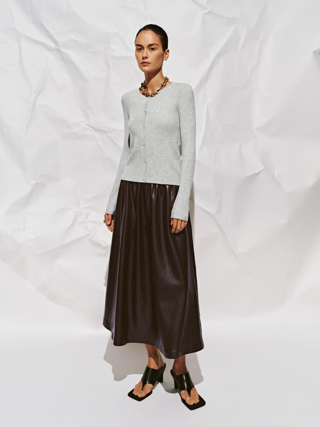 V-Neck Button Up Knitted Cardigan