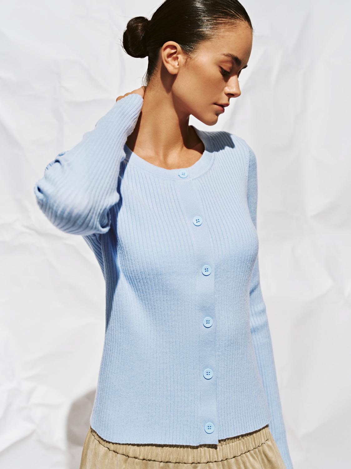 V-Neck Button Up Knitted Cardigan