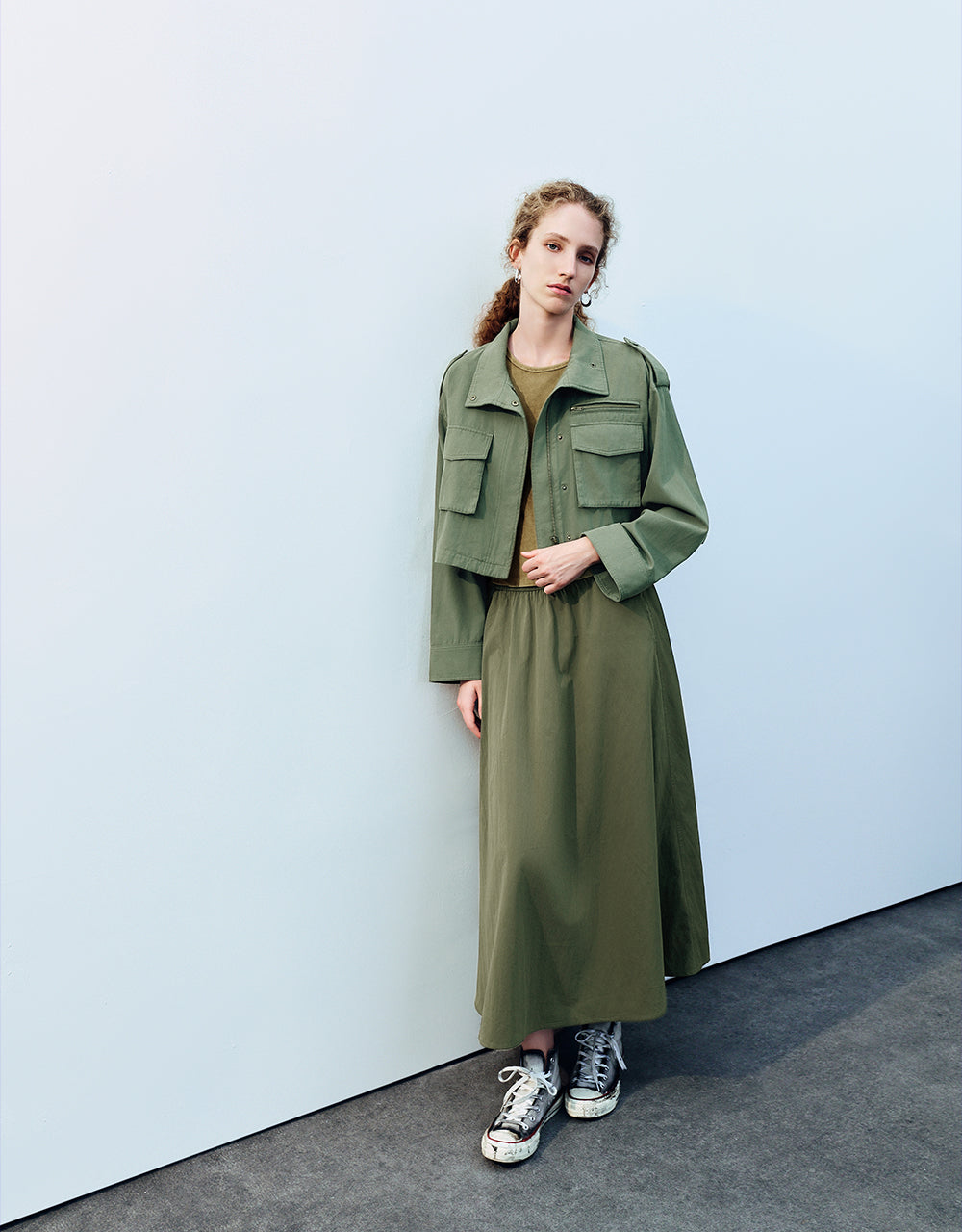 Zipper Front Straight Jacket