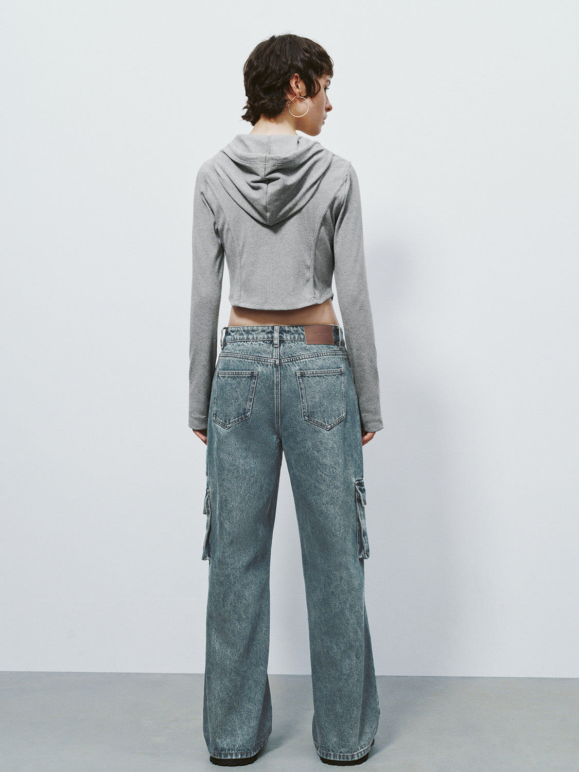 Zipper Front Hooded Skinny Jacket