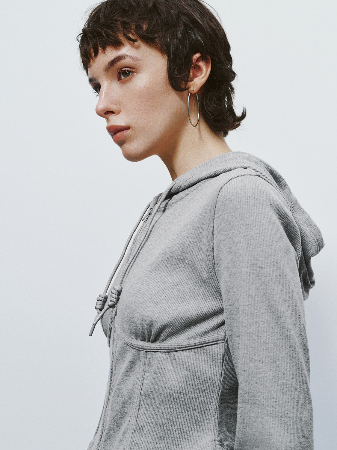 Zipper Front Hooded Skinny Jacket