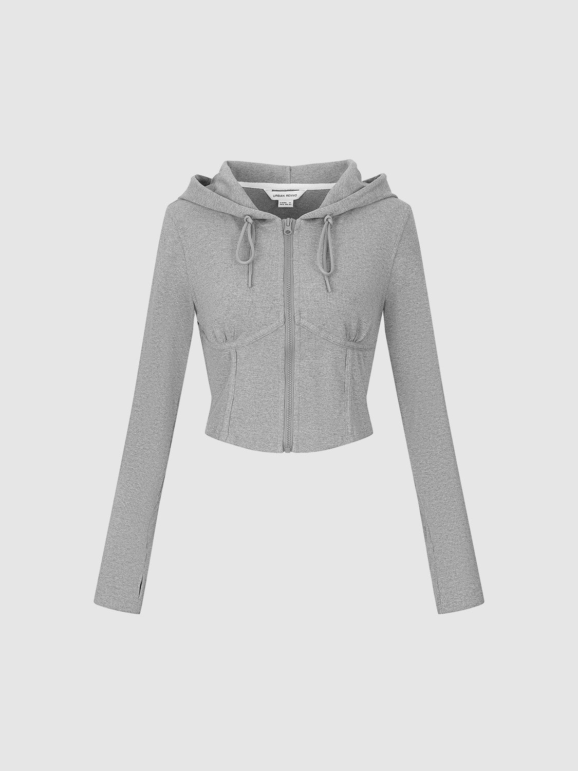 Zipper Front Hooded Skinny Jacket