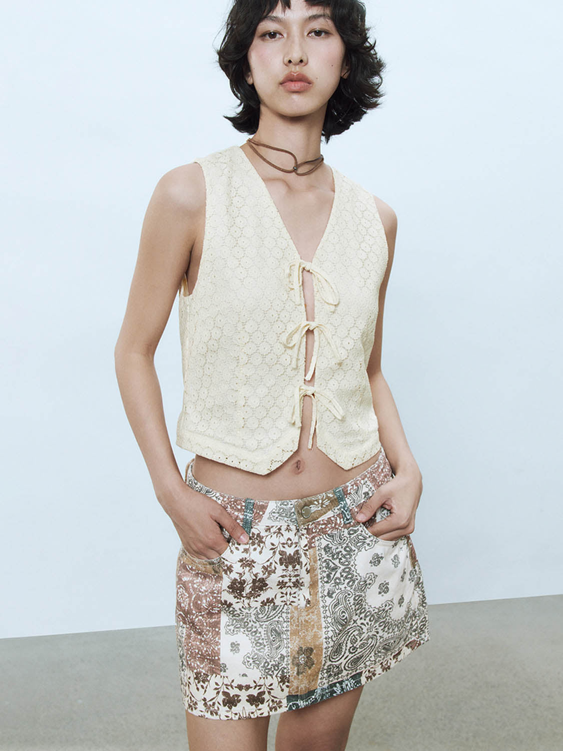 Leisure Lace Up Front Vests