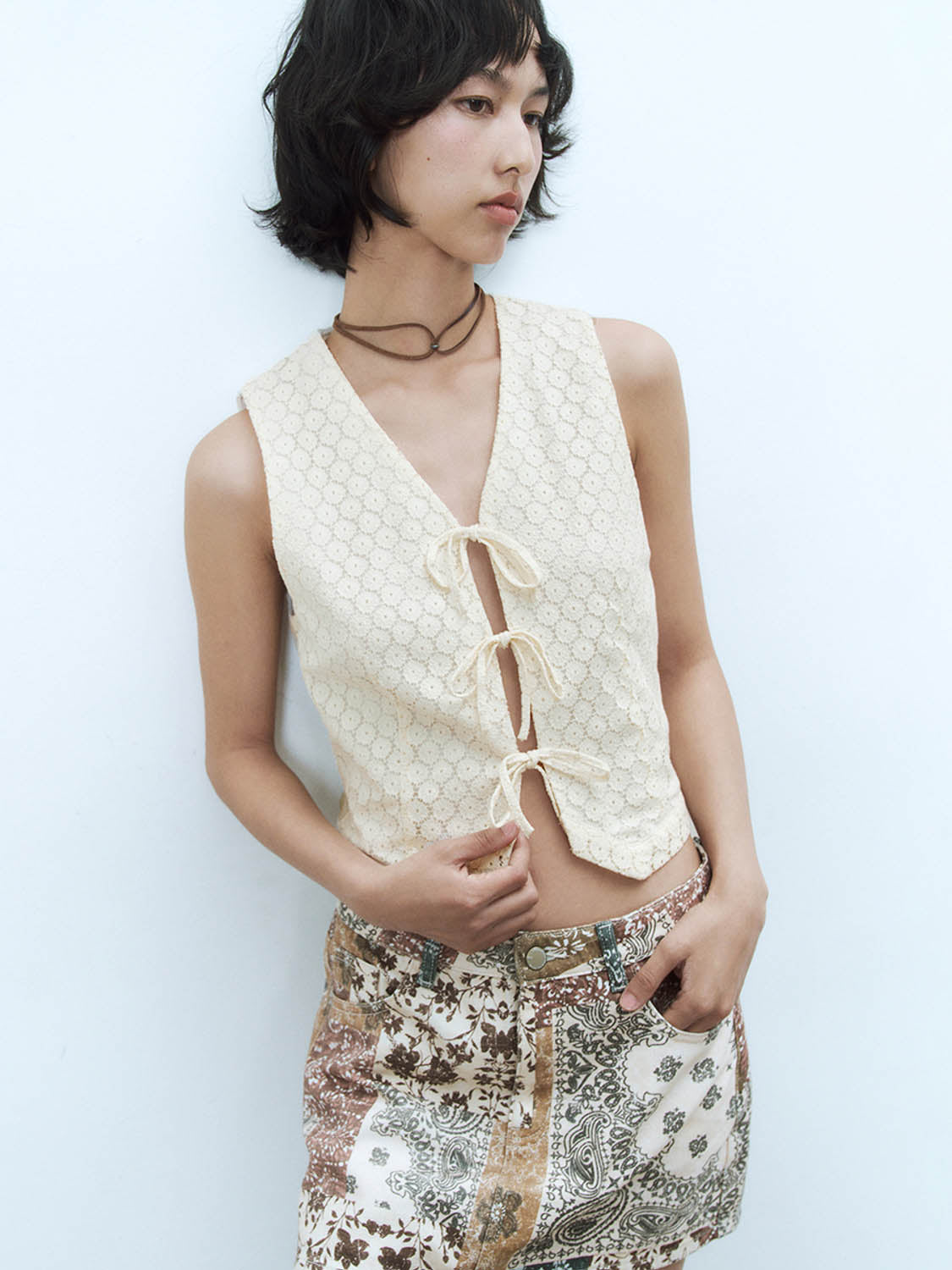 Leisure Lace Up Front Vests