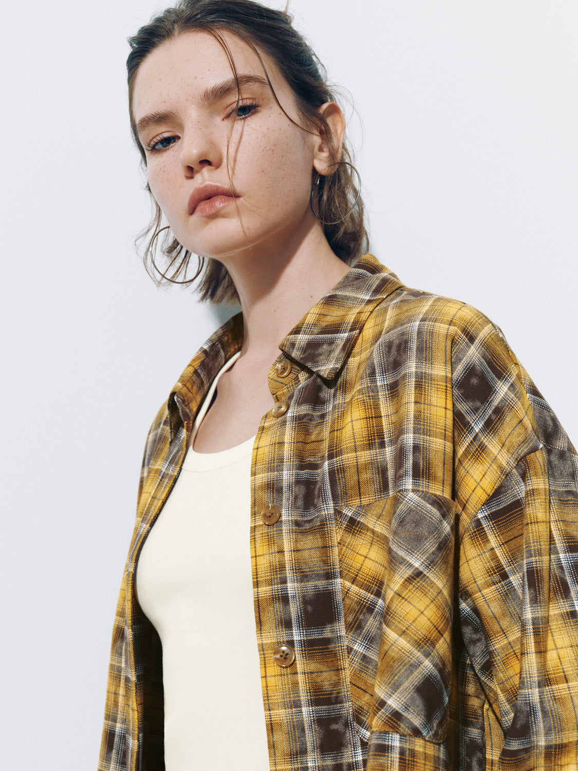Printed Button Up Loose Shirt